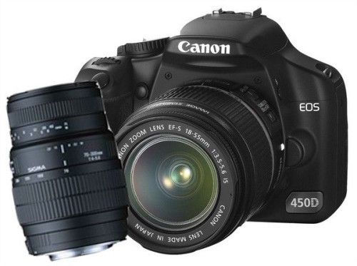 Canon EOS 450D + EF-S 18-55 + 75-300mm