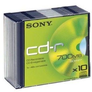 Sony CD-R 80mn - 48x (Boite Slim x10)