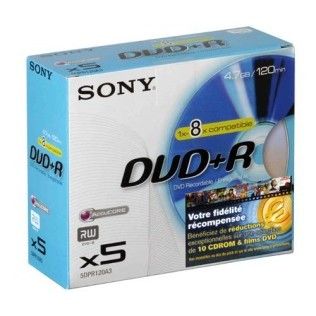 Sony DVD+R 4.7 Go - 8x (Boite CD x5)