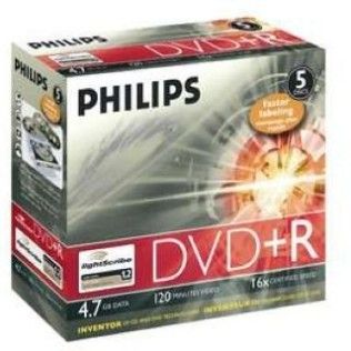 Philips DVD+R 4.7 Go - 16x (Boite CD x5)