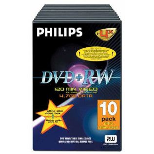 Philips DVD+RW 4.7 Go - 4x (Boite DVD x10)