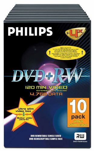 Philips DVD+RW 4.7 Go - 4x (Boite DVD x10)