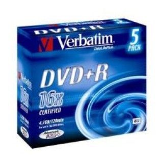 Verbatim DVD+R 4.7 Go - 16x (Boite CD x5)