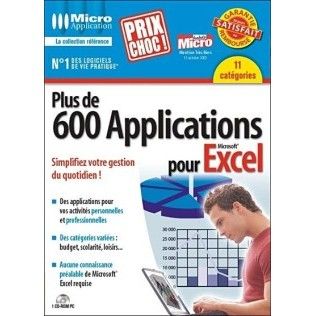 Micro application Plus de 600 Applications pour Excel - PC