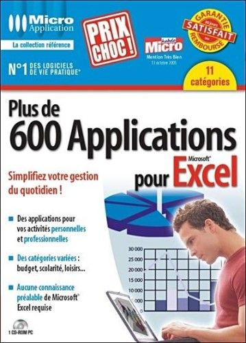 Micro application Plus de 600 Applications pour Excel - PC