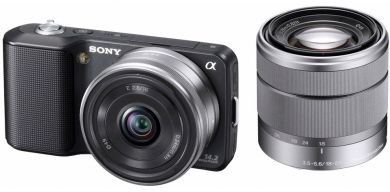 Sony NEX-3D (Black) - Objectif 16mm + 18-55mm
