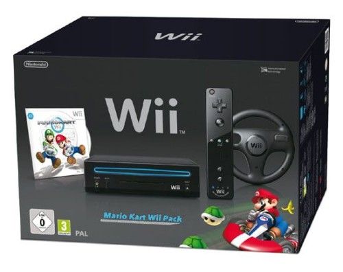 Nintendo Wii Noire + Wiimote Plus + Mario Kart Wii + Volant