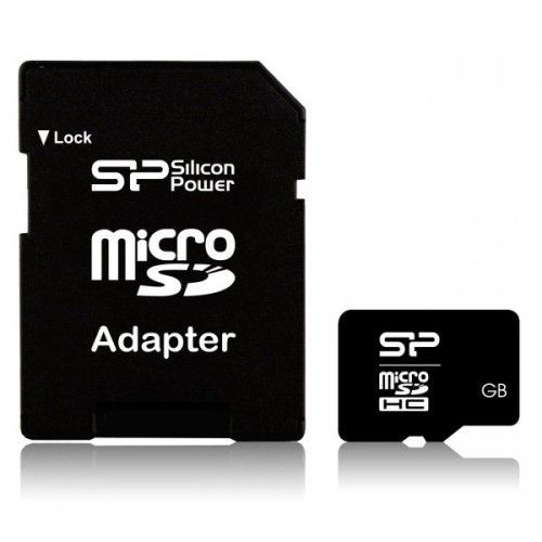 Silicon Power microSDHC 16Go CL4 + Adaptateur SDHC