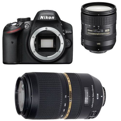 Nikon D3200 + 16-85mm + 70-300mm