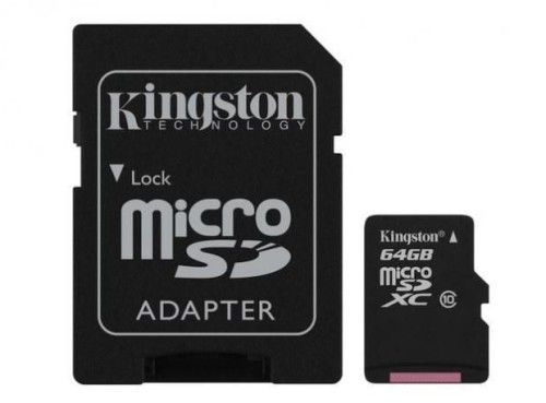 Kingston Micro SDXC 64Go CL10 + Adaptateur SD