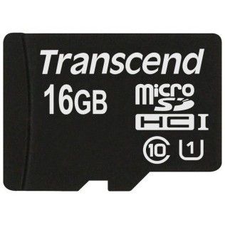 Transcend Micro SDHC UHS-I 300x Premium 16Go CL10 + Adaptateur SD