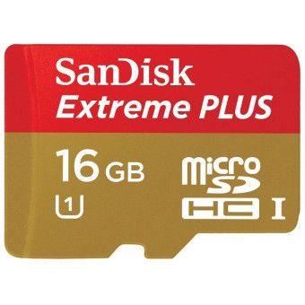 SanDisk Extreme Plus microSDHC UHS-I 16Go CL10 + Adaptateur SD