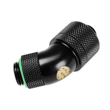 Bitspower G1/4" Matt Black Dual Rotary 45-Degree Compression Fitting CC3 ID 3/8" OD 5/8"