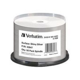 Verbatim DVD-R 4.7 Go - certifié 16x Imprimable Brillant (Spindle x50)
