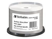 Verbatim DVD-R 4.7 Go - certifié 16x Imprimable Brillant (Spindle x50)