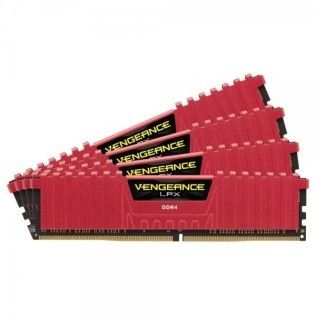 Corsair Vengeance LPX Red DDR4-2666 CL16 32Go (4x8Go) - CMK32GX4M4A2666C16R