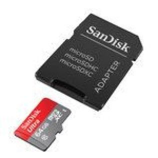 SanDisk Ultra microSDXC 64 Go + Adaptateur SD - SDSQUNC-064G-GN6TA
