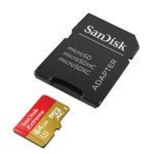 SanDisk microSDXC Extreme UHS-I 64 Go + Adaptateur SD