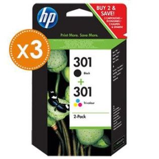 HP 3x Combo Pack n°301 (J3M81AE) - Cartouche d'encre