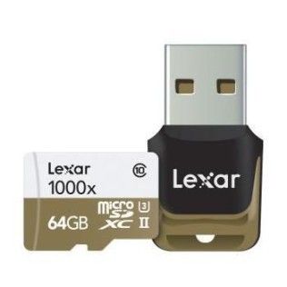 Lexar MicroSDXC 64 Go 1000x (150Mo/s) + Lecteur USB 3.0