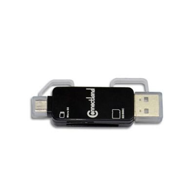 CONNECTLAND Lecteur multicartes OTG micro USB & USB GC-809 noir