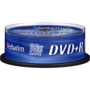 Verbatim DVD+R 4.7 Go - 16x (Spindle x25)