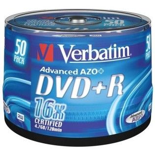Verbatim DVD+R 4.7 Go - 16x (Spindle x50)