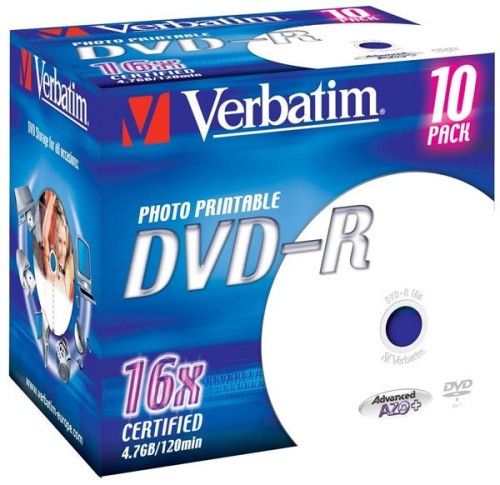 Verbatim DVD-R 4.7 Go - 16x (Boite CD x10) Imprimable