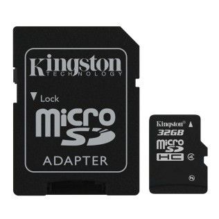 Kingston Micro SDHC 32Go Class 4 + Adaptateur SD