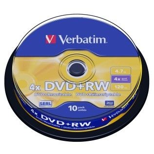 Verbatim DVD+RW 4.7 Go - 2.4x (Boite CD x1)