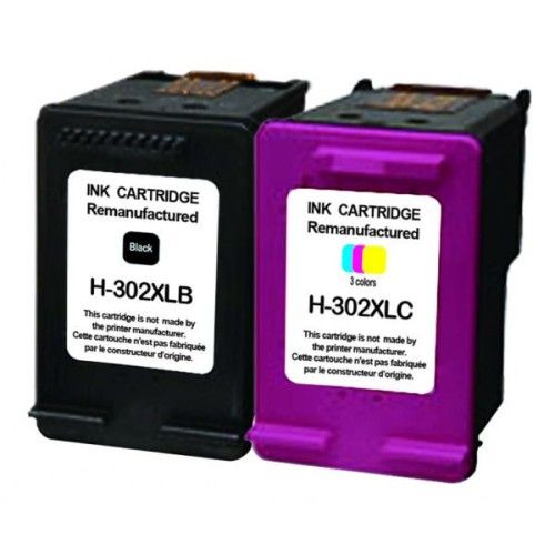 Cartouches compatibles HP 302XL (Noir + Couleur)