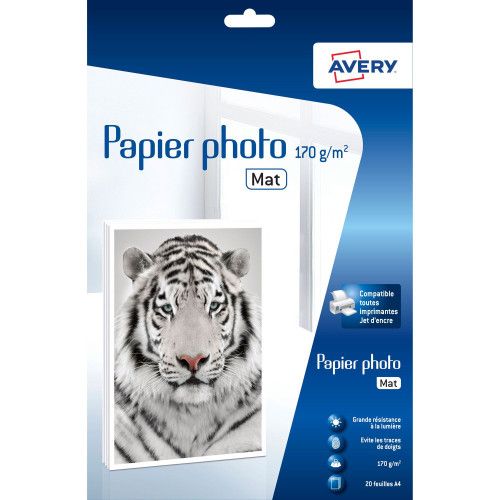 Avery Papier photo mat supérieur A4 (20 feuilles)