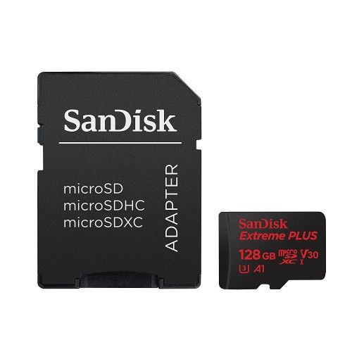 SanDisk Extreme Plus microSDXC UHS-I U3 V30 A1 128 Go + Adaptateur SD