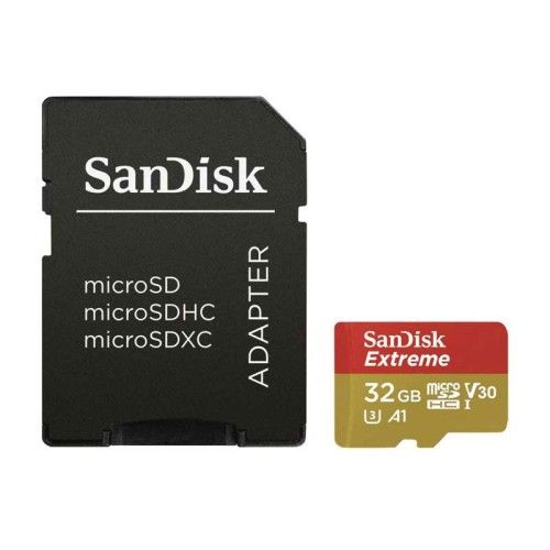 SanDisk Extreme Action Camera microSDHC UHS-I U3 V30 A1 32 Go + Adaptateur SD