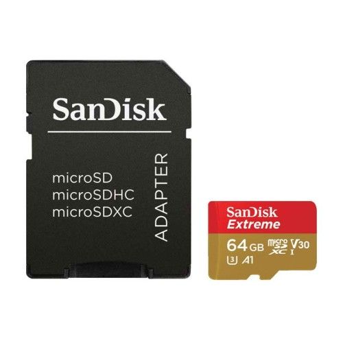 SanDisk Extreme Action Camera microSDHC UHS-I U3 V30 A1 64 Go + Adaptateur SD