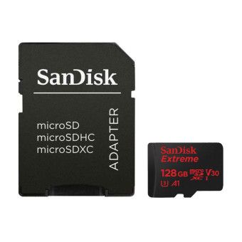SanDisk Extreme Action Camera microSDHC UHS-I U3 V30 A1 128 Go + Adaptateur SD