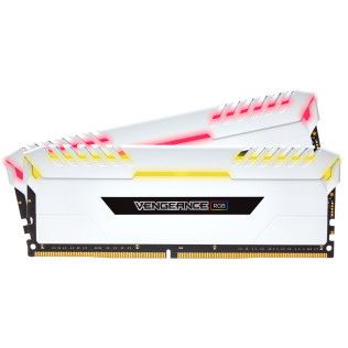 Corsair Vengeance RGB Series 16 Go (2x8Go) DDR4 3000 MHz CL16 - Blanc - CMR16GX4M2D3000C16W