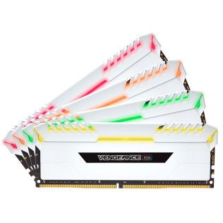 Corsair Vengeance RGB Series 32 Go (4x8Go) DDR4 3000 MHz CL16 - Blanc - CMR32GX4M4D3000C16W