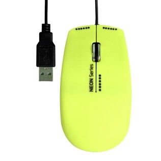 Port Connect Neon Wired Mouse - Jaune
