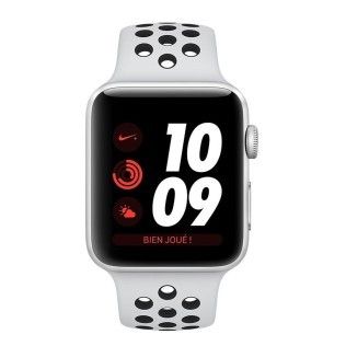 Apple Watch Nike+ Series 3 GPS Aluminium Argent Sport Platine/Noir 38 mm