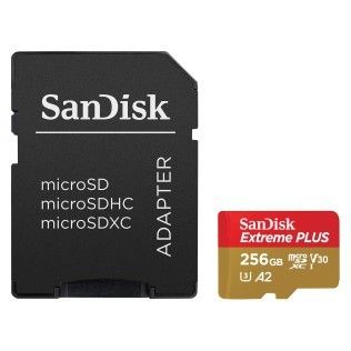 SanDisk Extreme Plus microSDXC UHS-I U3 A2 V30 256 Go + Adaptateur SD