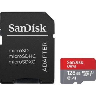 SanDisk Ultra microSDXC UHS-I U1 128 Go + Adaptateur SD
