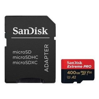 SanDisk Extreme Pro microSDXC UHS-I U3 V30 A2 400 Go + Adaptateur SD