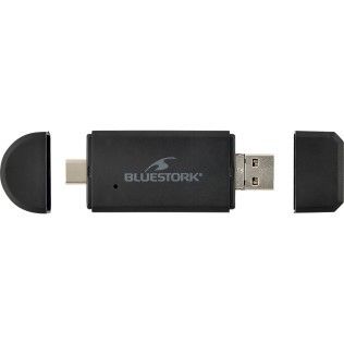 Bluestork Lecteur de cartes USB-A/USB-C/micro-USB - 2-en-1