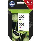 HP 302 Combo 3 couleurs / noir - X4D37AE