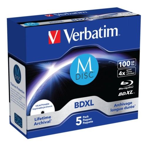 Verbatim BD-XL 100 Go vitesse 4x imprimable (par 5, boite)