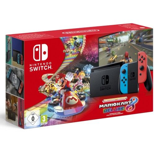 Nintendo Switch v2 + Joy-Con droit et gauche (gris) + Mario Kart 8 Deluxe
