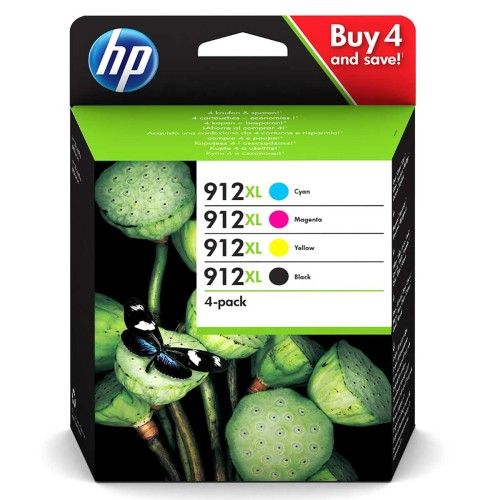 HP 912XL Pack de 4 Noir, Cyan, Magenta, Jaune (3YP34AE)