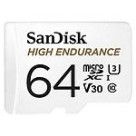 SanDisk High Endurance microSDXC UHS-I U3 V30 64 Go + Adaptateur SD