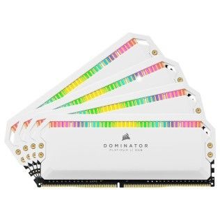 Corsair Dominator Platinum RGB 32 Go (4x8Go) DDR4 3200 MHz CL16 - Blanc - CMT32GX4M4Z3200C16W